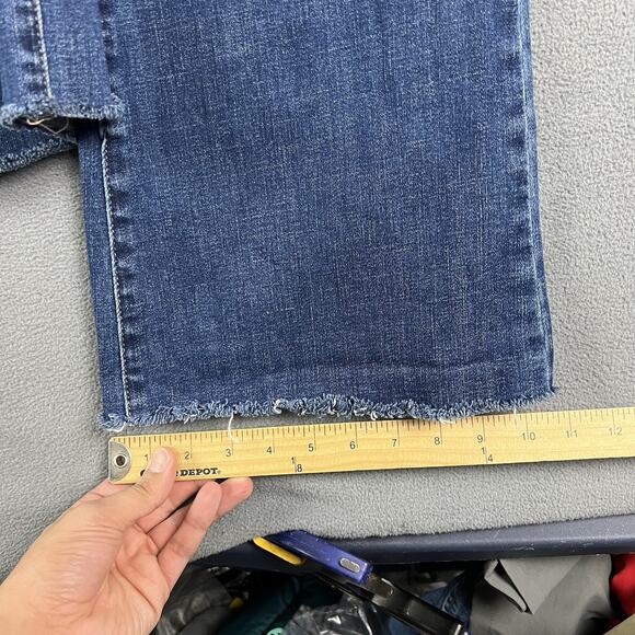 Judy Blue Jeans Womens 31 Blue Control Top Flare Strech Frayed Casual Distressed - Picture 10 of 10